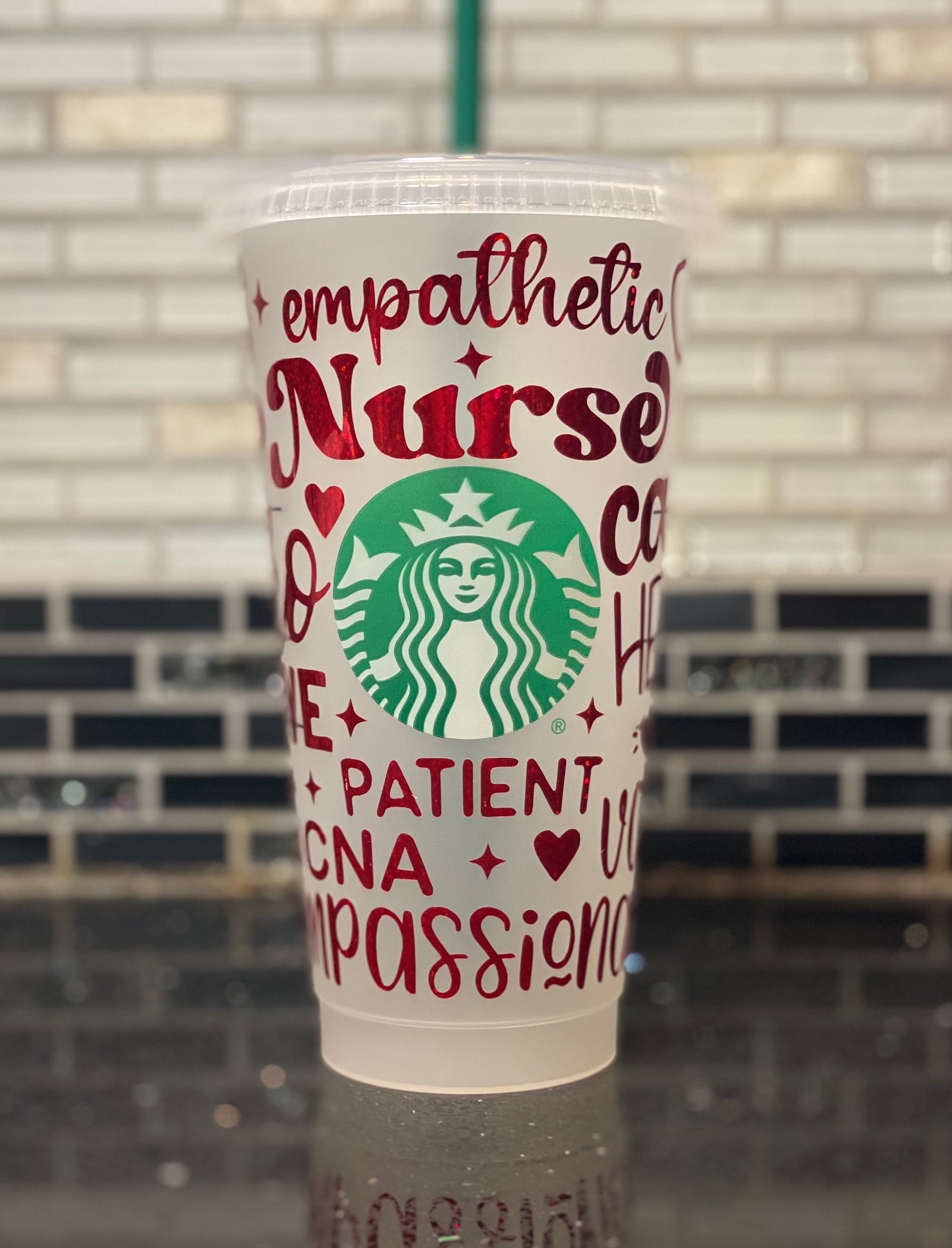 Nurse words Starbucks cup reusable cup – 417 Designs LLC