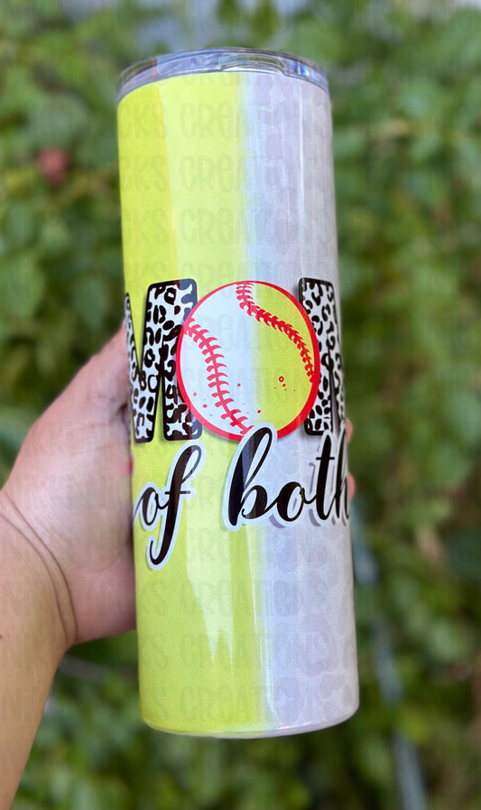 Mom of both baseball and softball tumbler