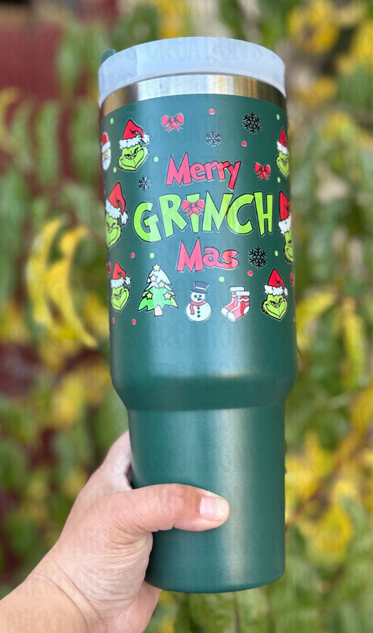 40oz Merry Grinchmas cup