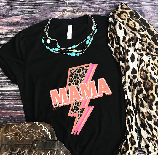 Mama lighting bolt tee