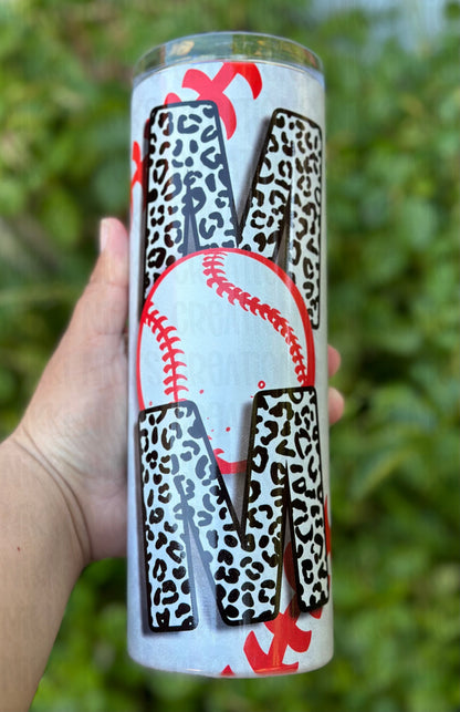 Baseball mom tumbler