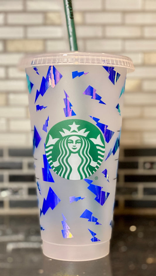 Lightning bolts Starbucks cup