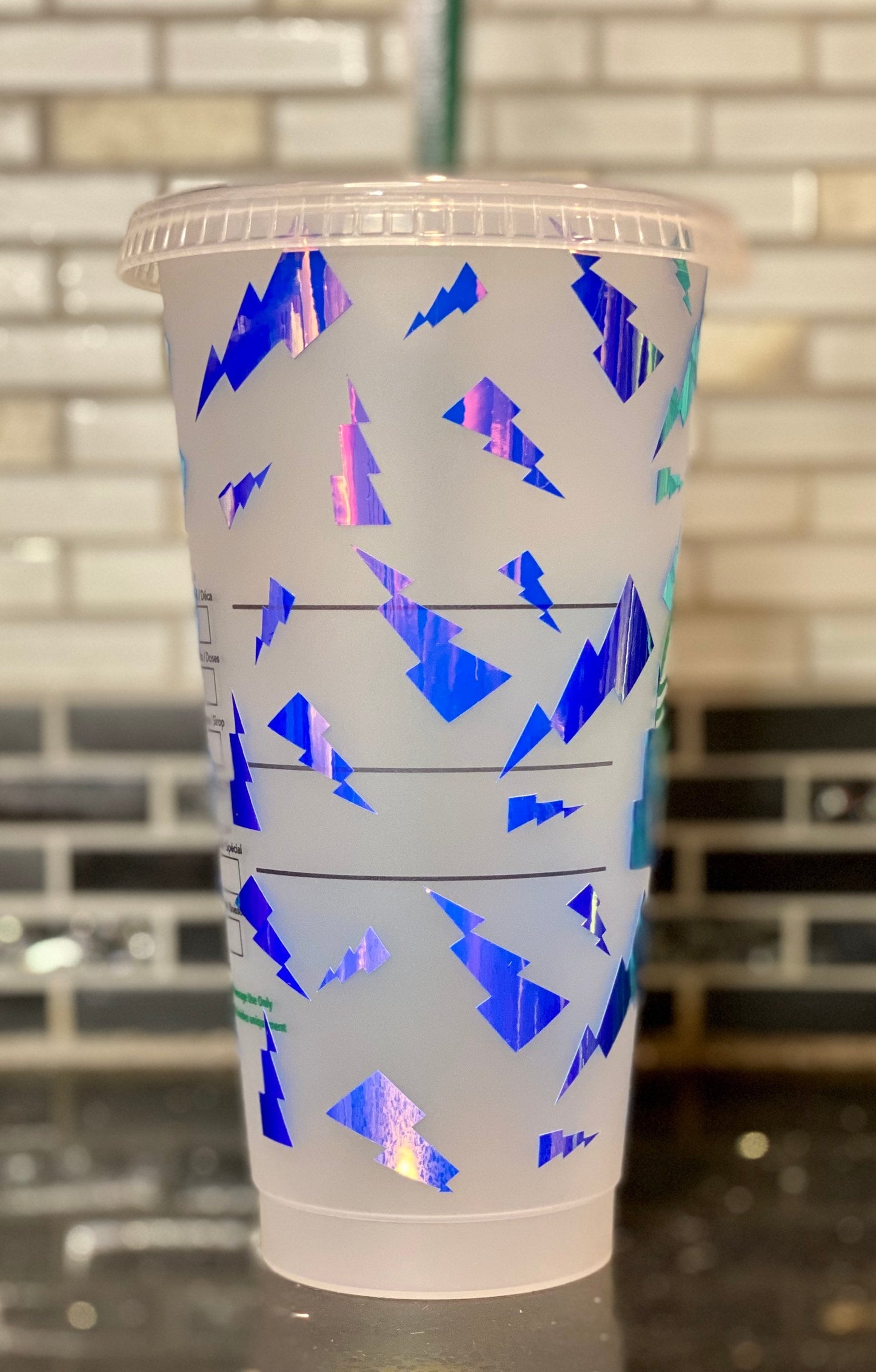 Lightning bolts Starbucks cup