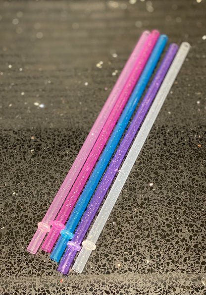 Glitter plastic reusable Straw