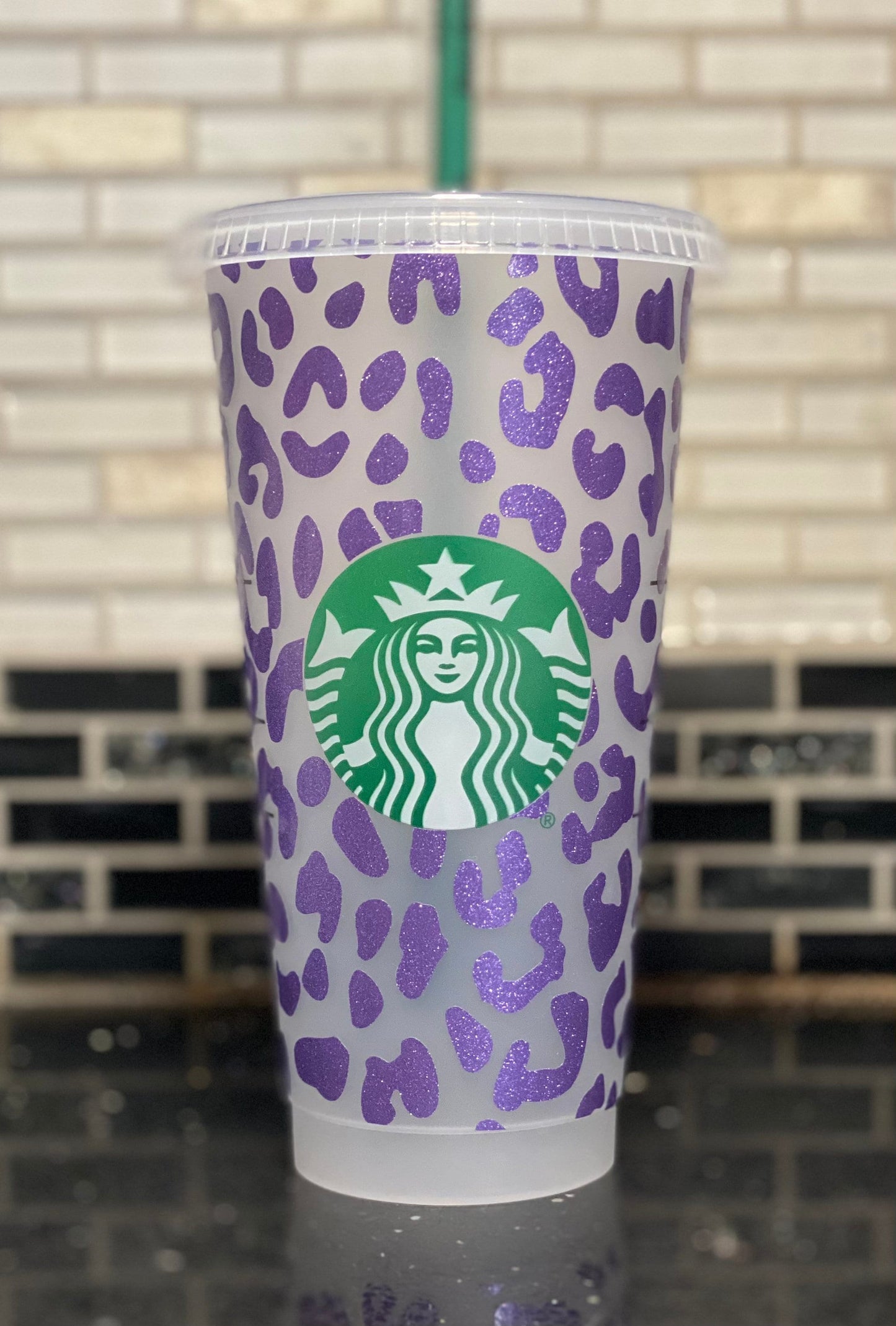 Leopard print Starbucks cold cup