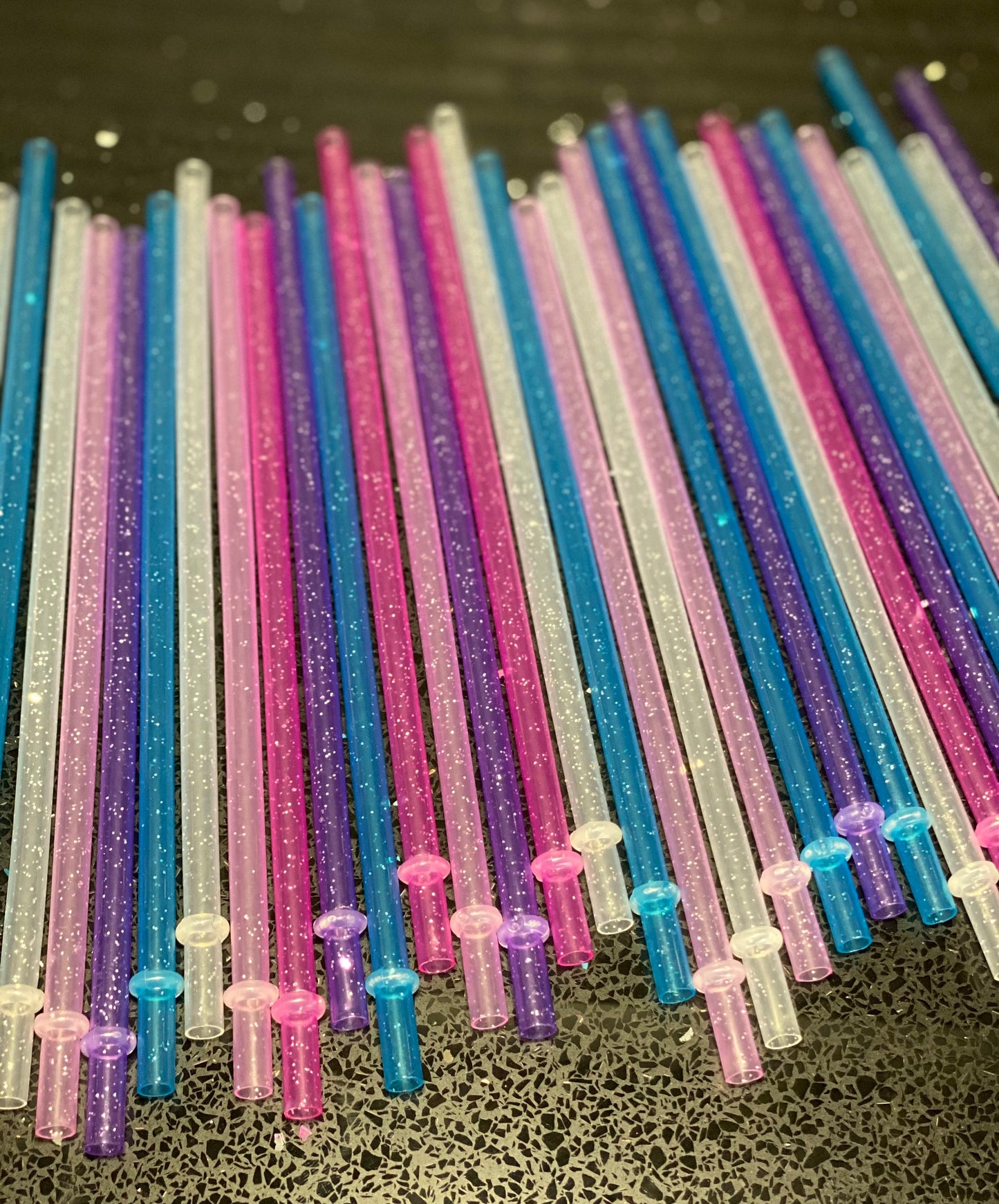 Glitter plastic reusable Straw