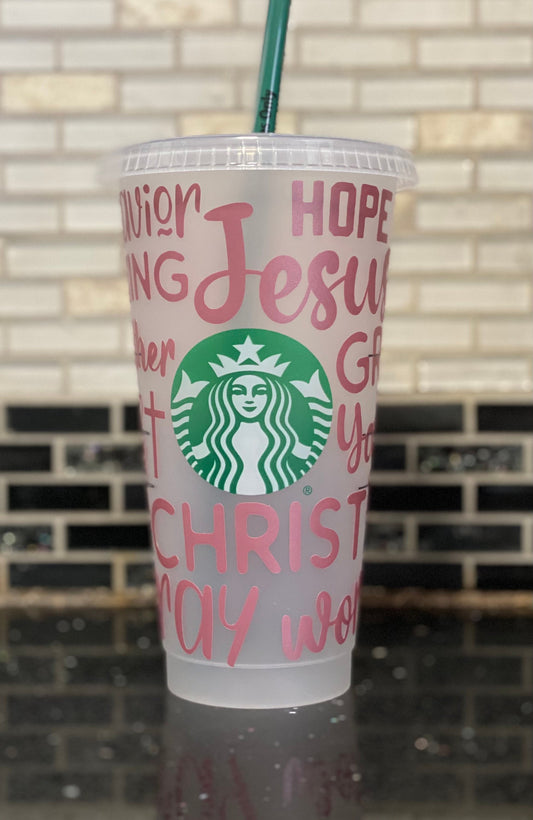 Words of Christian Faith Starbucks cup