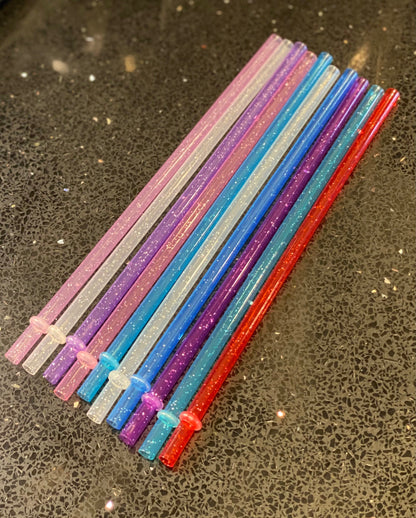 Glitter plastic reusable Straw