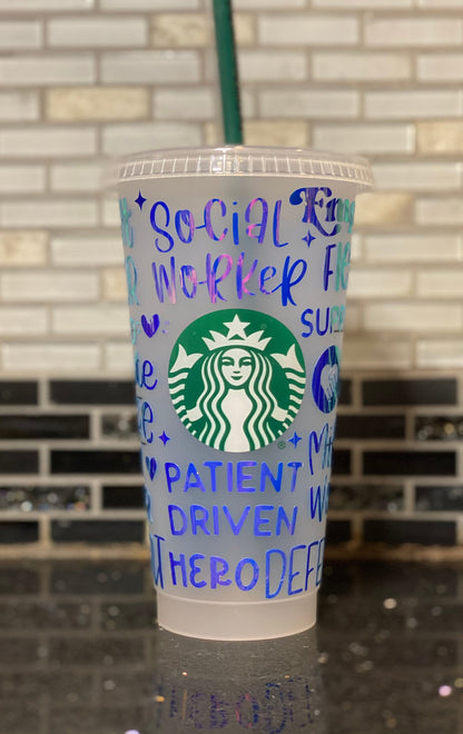 Social worker starbucks cup