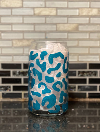 Leopard print beer can glass