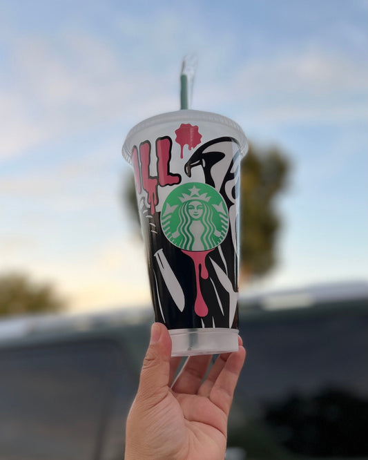 Ghost face Starbucks cup